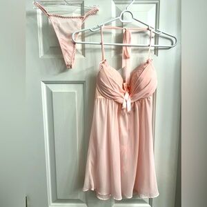 Cabernet Pink Nightie with matching panty-EUC